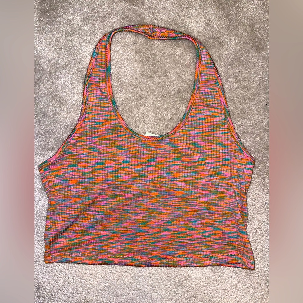 Divided Multi-Color Halter Crop Top, New with Tags, Size: XL